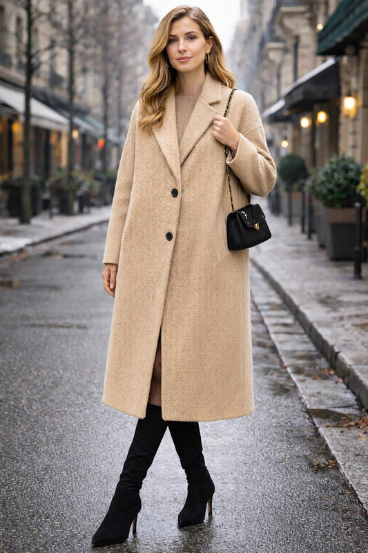 Παλτό oversized διαγωνάλ