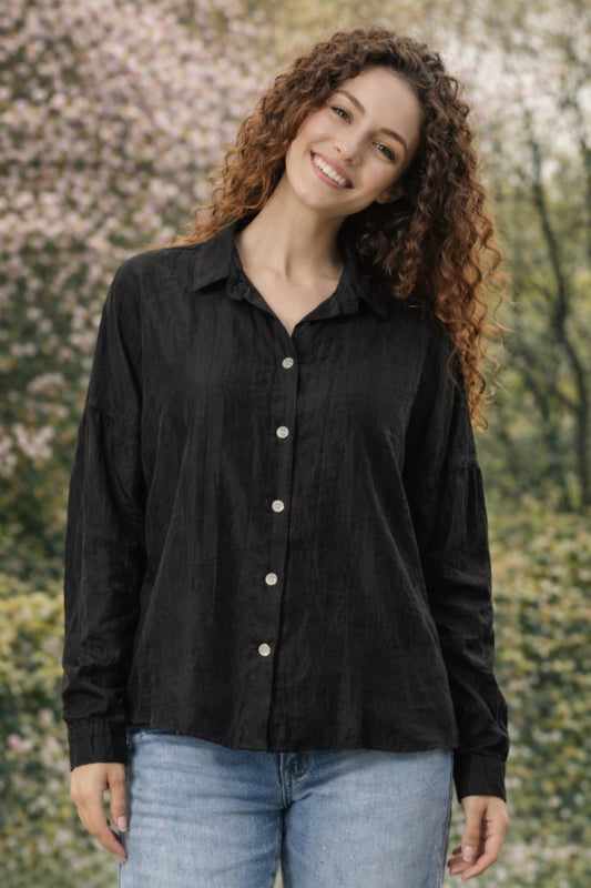 Πουκάμισο τσαλακωτό με κέντημα