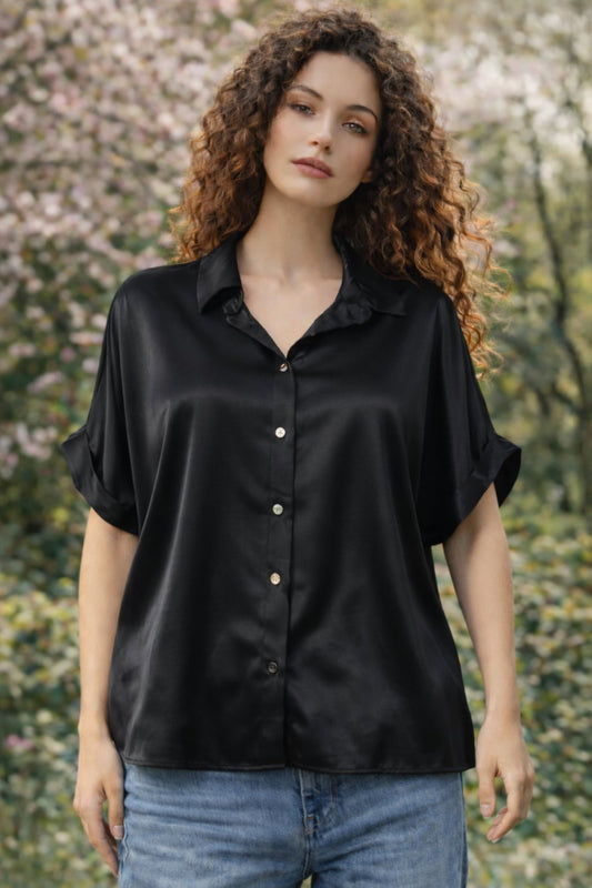 Πουκάμισο satin κοντομάνικο