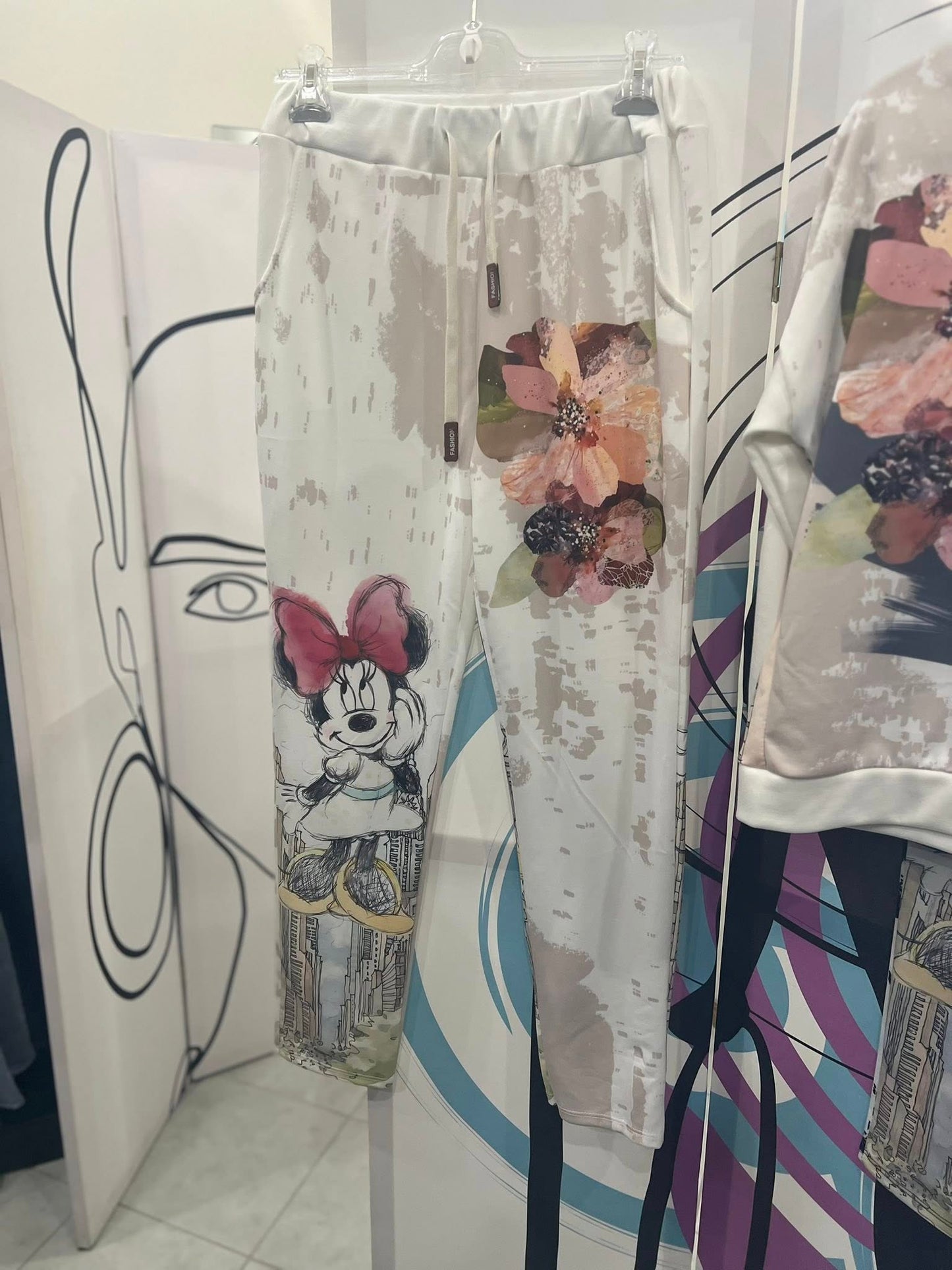 Set φόρμας μπλούζα - παντελόνι cartoon printed