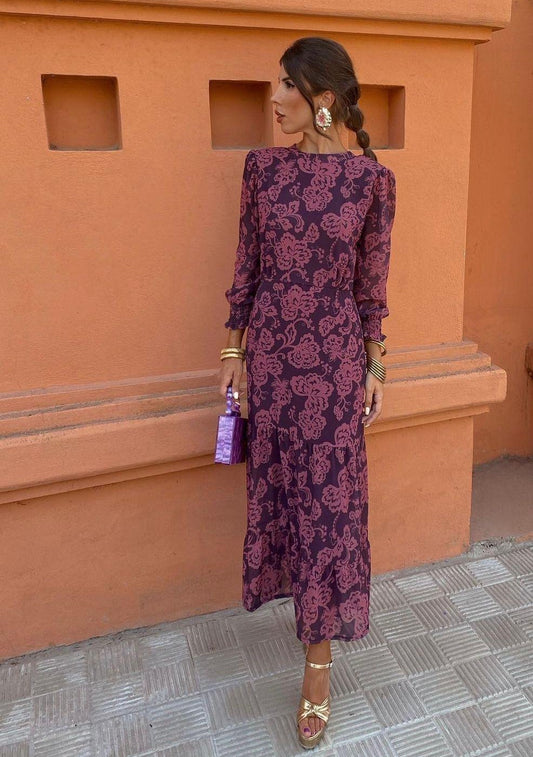 Φόρεμα maxi εμπριμέ detailed