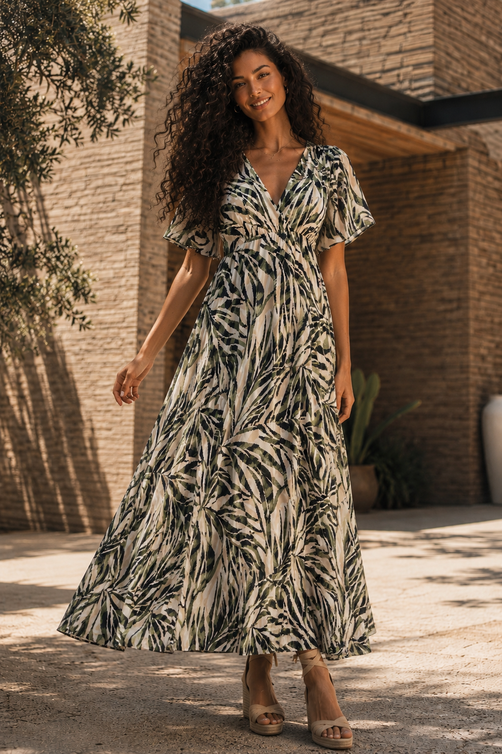 Φόρεμα maxi floral printed jersey