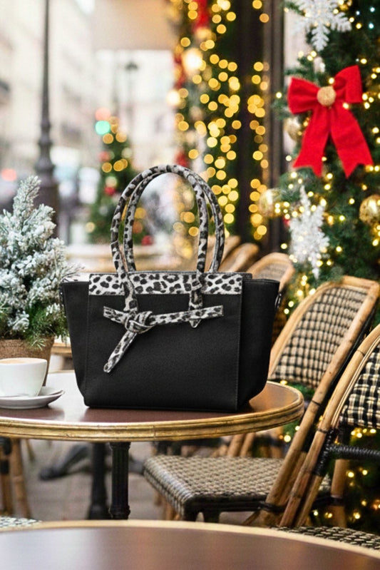 Τσάντα τύπου suede animal printed