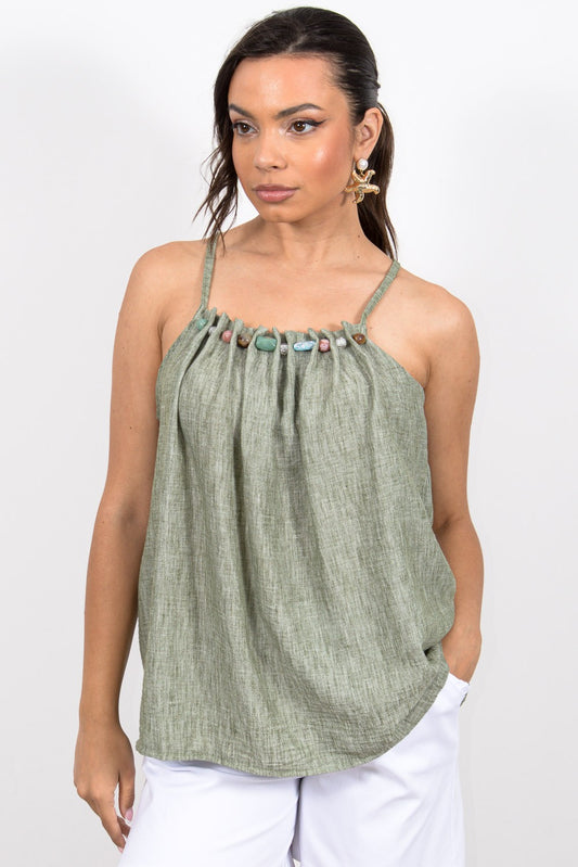 Top ραντάτο με χάντρες