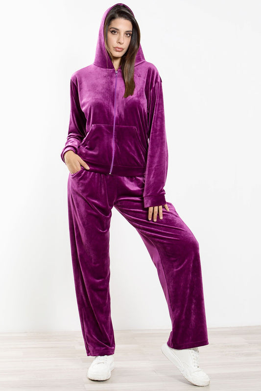 Σετ φόρμας βελουτέ φούτερ - παντελόνι