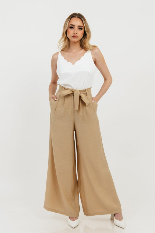 Παντελόνα λινή με ζώνη