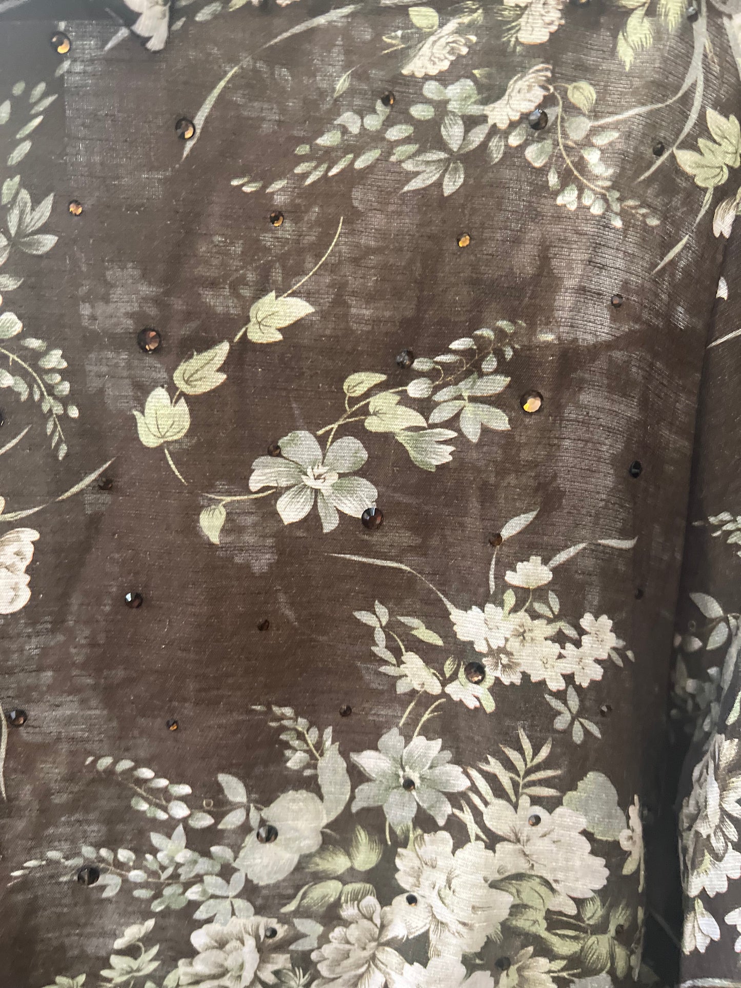 Πουκαμίσα ζορζέτα floral με πετράδια