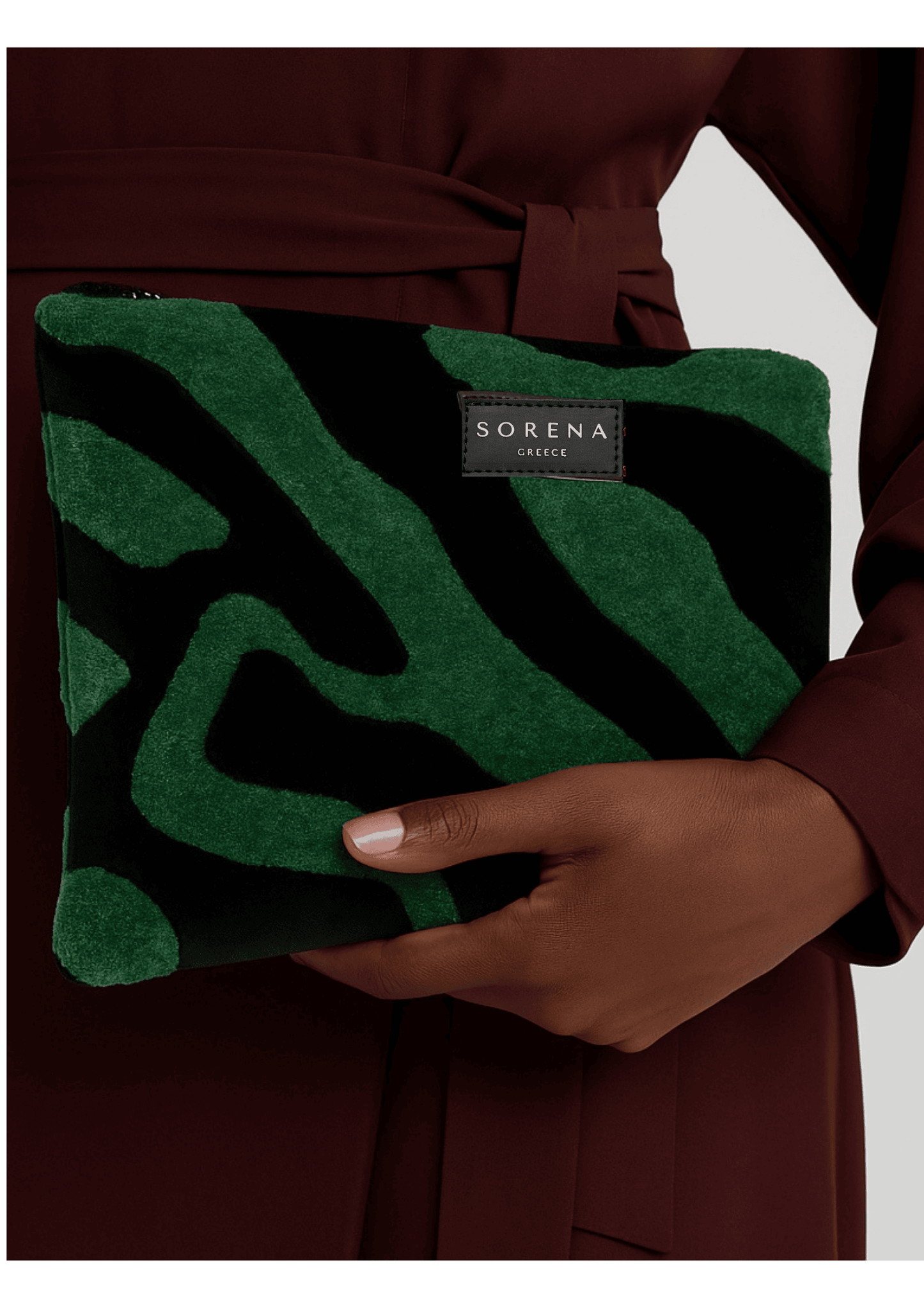 SORENA animal velvet clutch