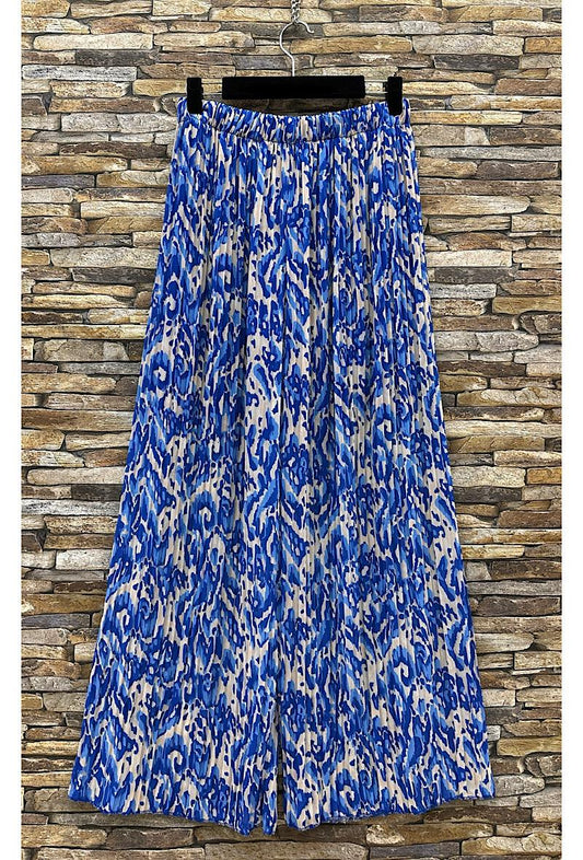 Παντελόνα loose printed εμπριμέ πλισέ