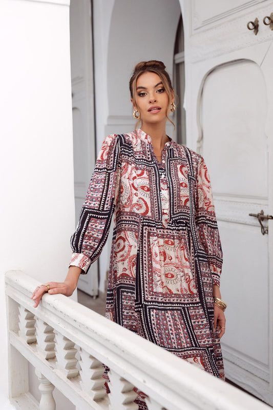 Φόρεμα midi/maxi ethnic printed