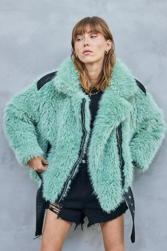 Jacket με οικολογική γούνα