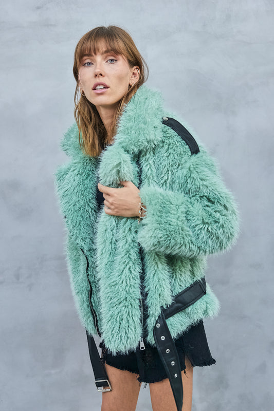 Jacket με οικολογική γούνα