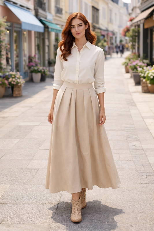 Φούστα maxi κρεπ