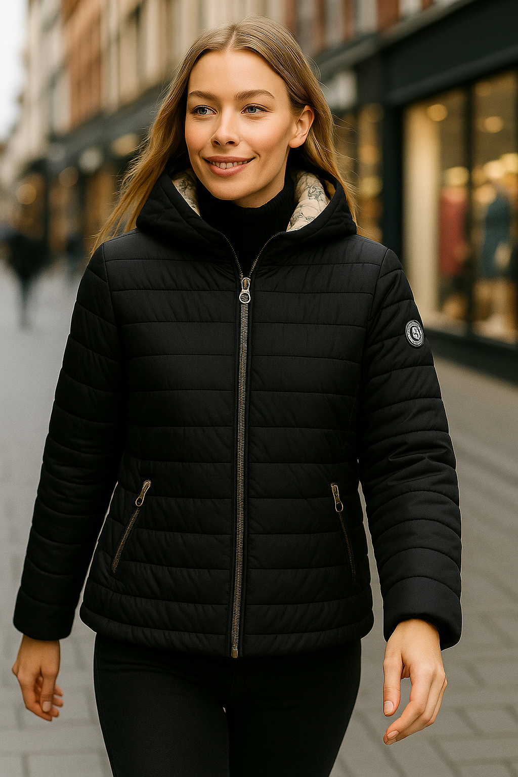 Puffer μπουφάν με κουκούλα