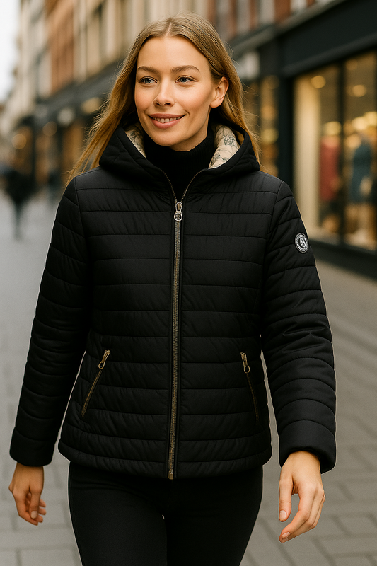 Puffer μπουφάν με κουκούλα