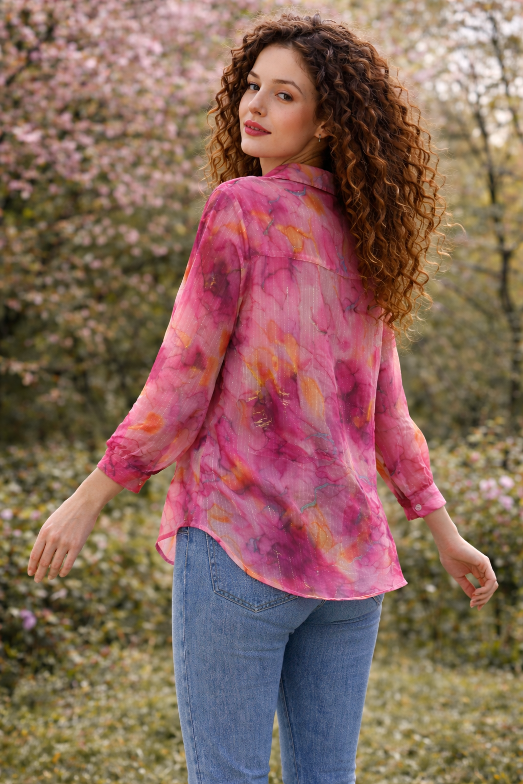 Πουκάμισο printed με lurex