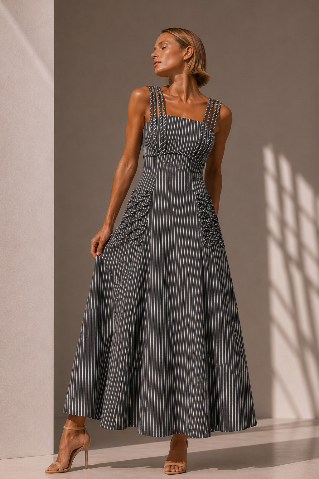 Φόρεμα maxi elegant detailed