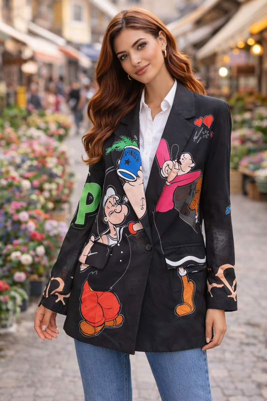 Blazer με cartoon POPAY & OLIVE