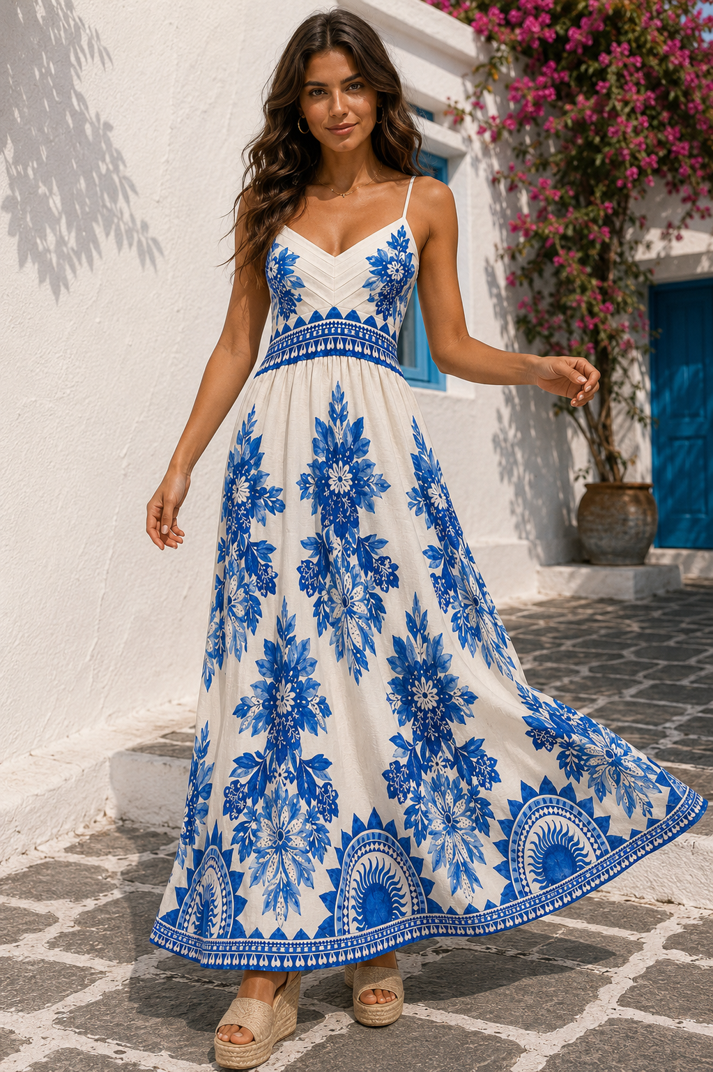 Φόρεμα midi/maxi floral printed