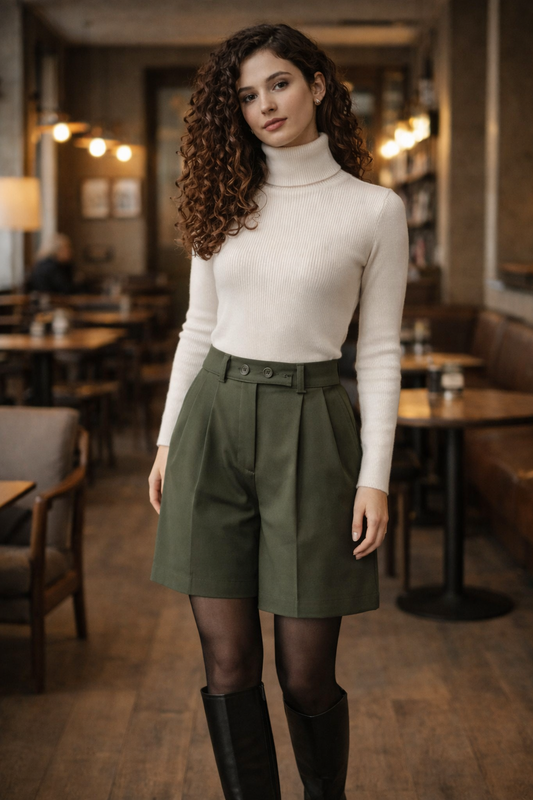 Βερμούδα κρεπ με τσέπες