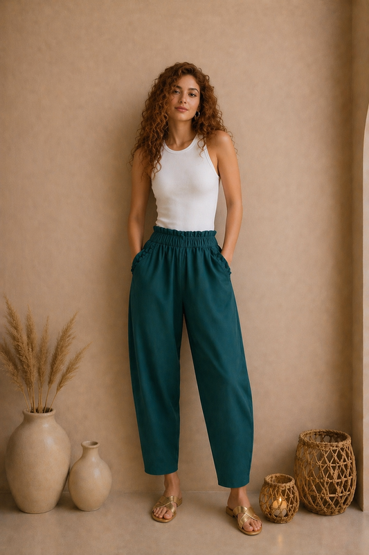 Παντελόνα baggy viscose