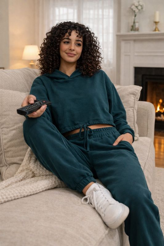 Set φόρμας μπλούζα cropped - παντελόνι