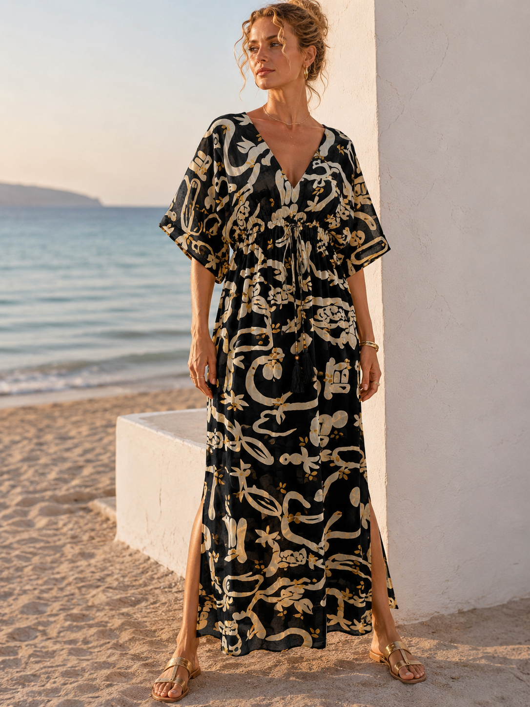 Φόρεμα midi/maxi cotton printed
