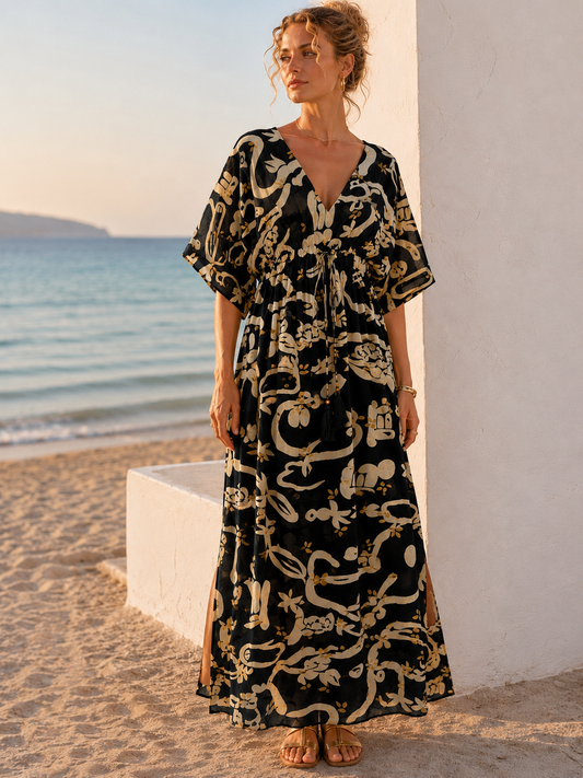 Φόρεμα midi/maxi cotton printed