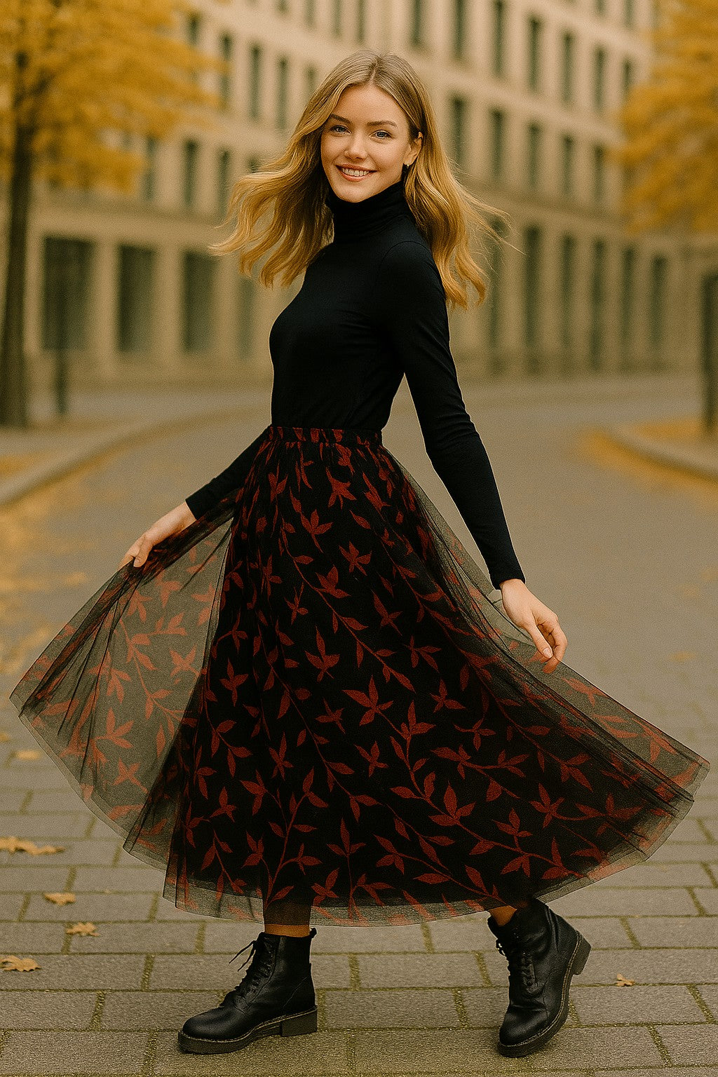 Φούστα maxi tutu printed