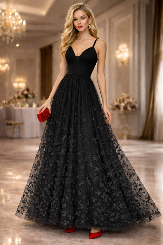 Φόρεμα maxi βραδινό κρεπ με τούλι και λεπτομέρειες