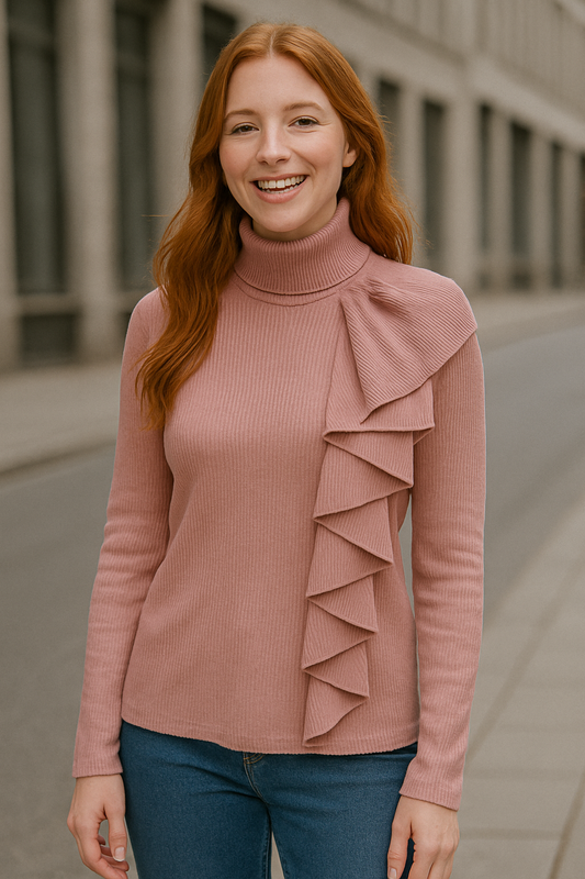 Ζιβάγκο κασμίρ rib με βολάν