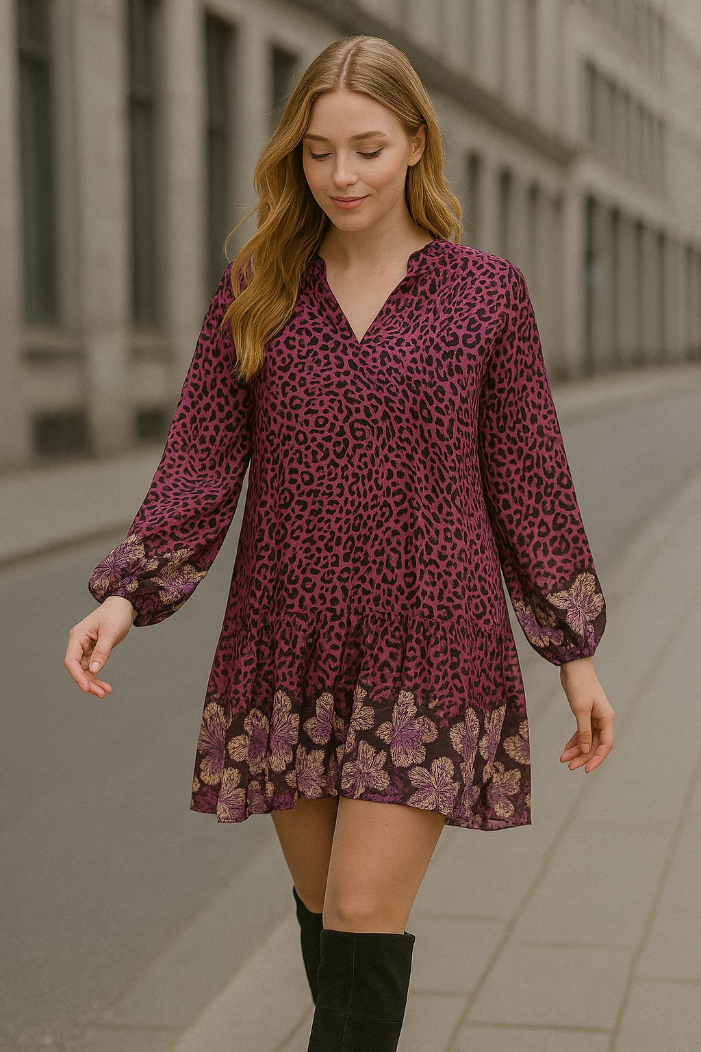 Φόρεμα mini animal printed