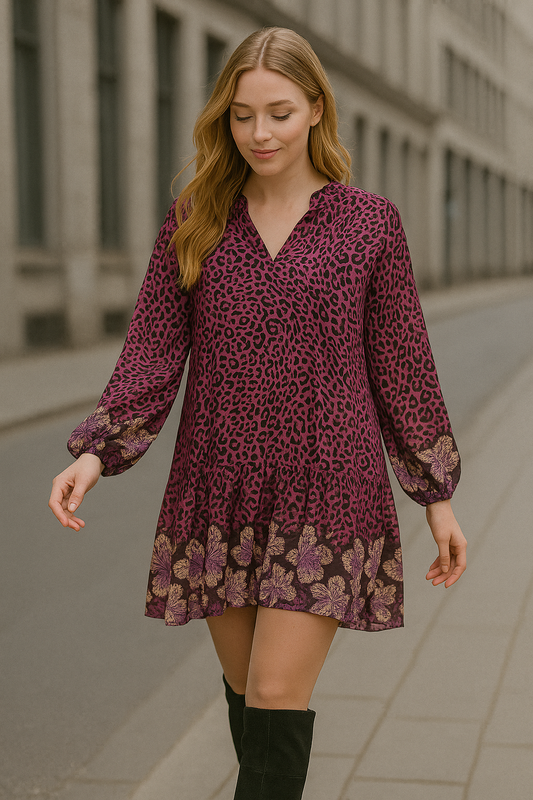 Φόρεμα mini animal printed