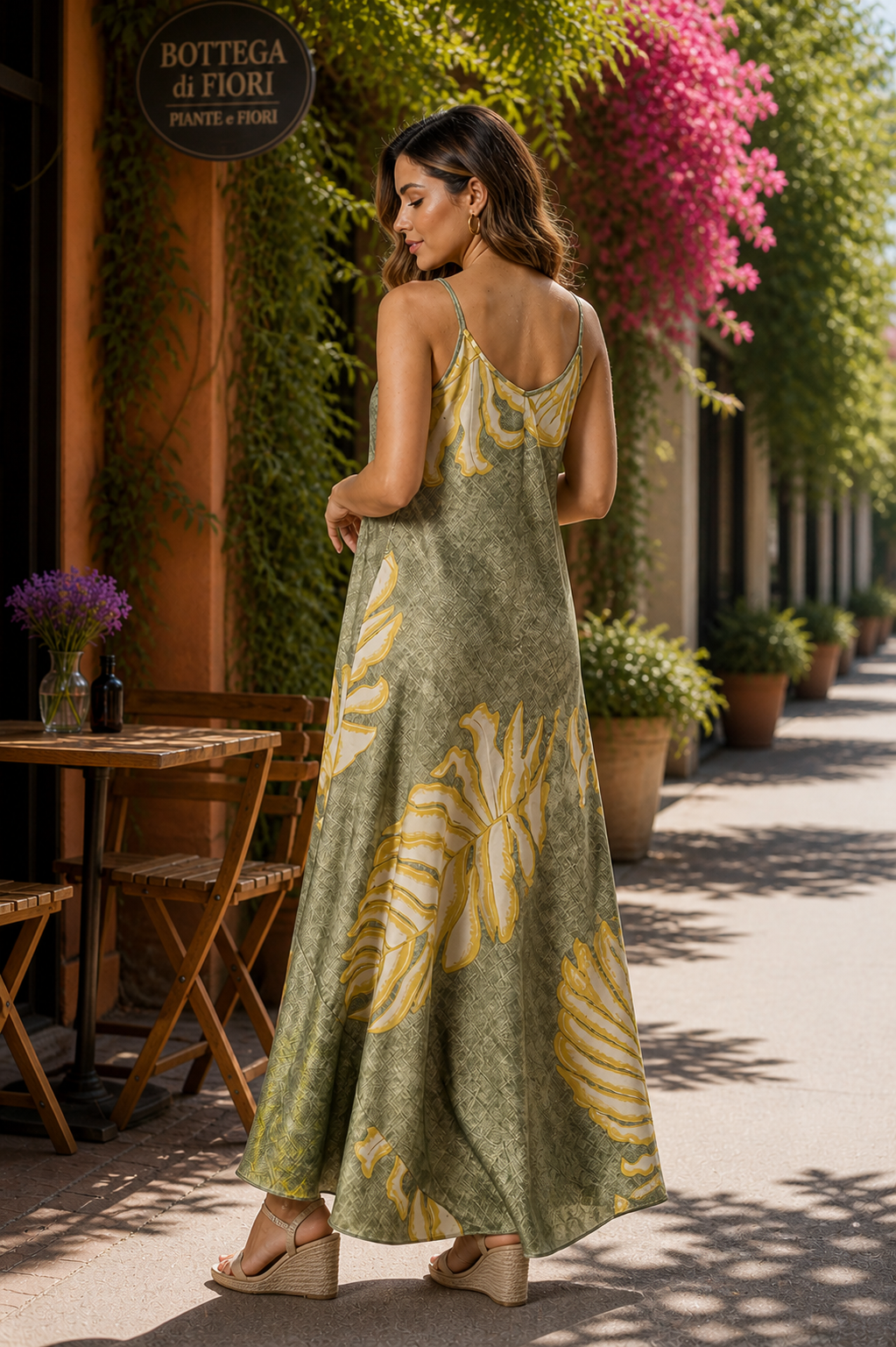 Φόρεμα maxi floral printed mat satin