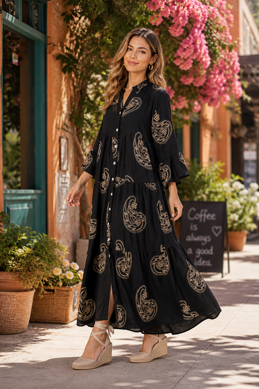 Φόρεμα oversized με κεντήματα