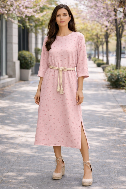 Φόρεμα casual midi με ανθάκια