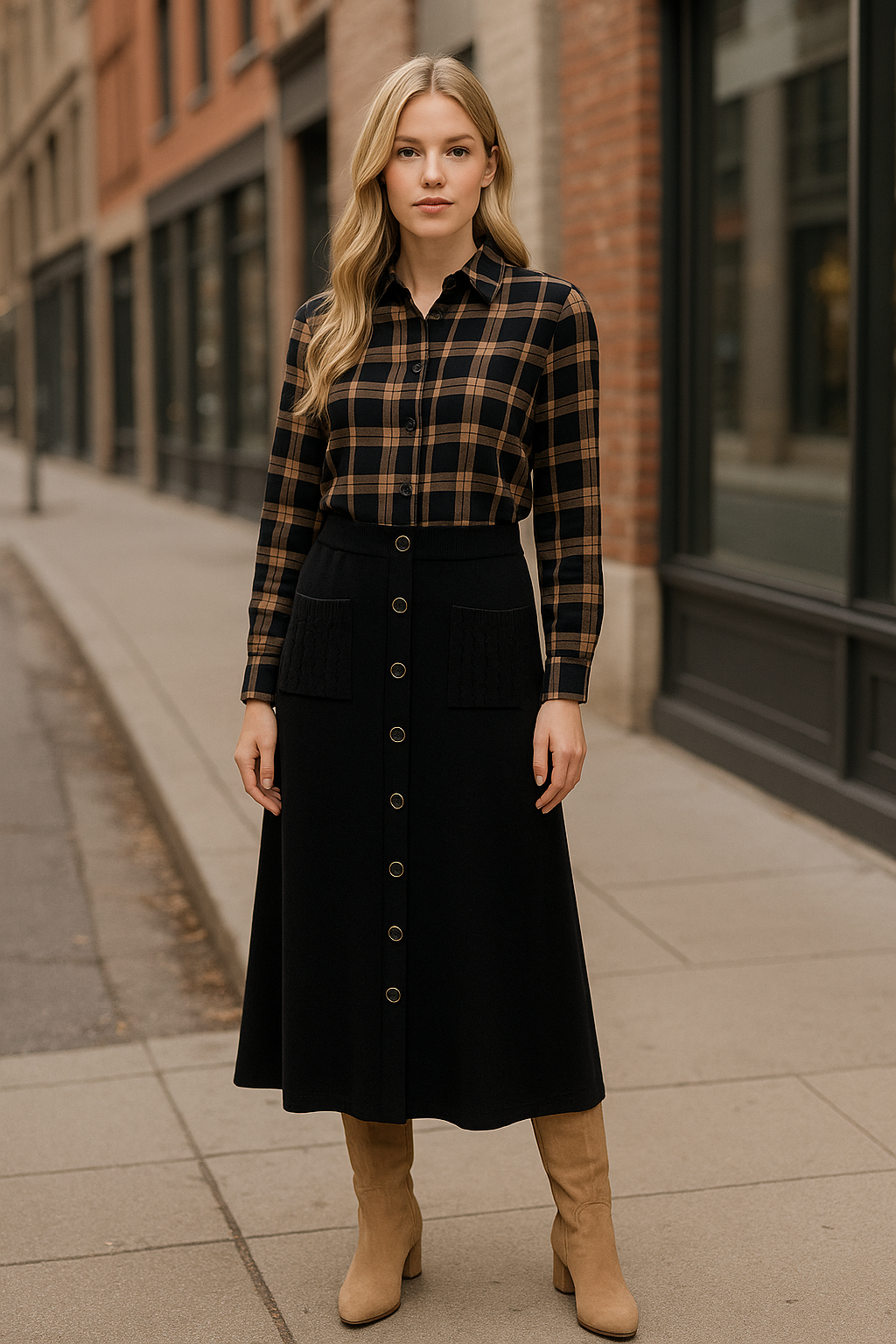 Φούστα midi/maxi πλεκτή με διακόσμηση