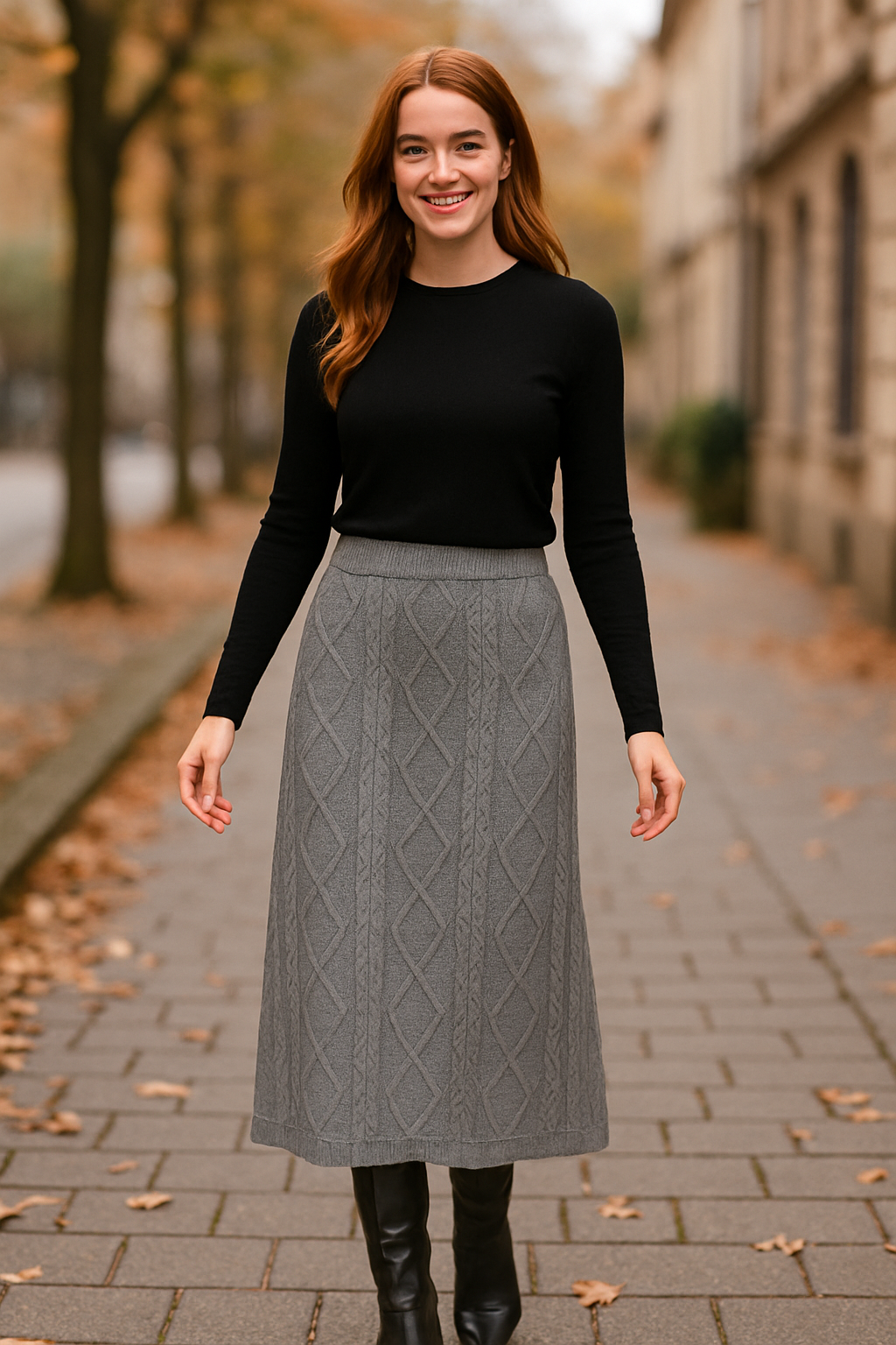 Φούστα midi/maxi πλεκτή με σχέδια