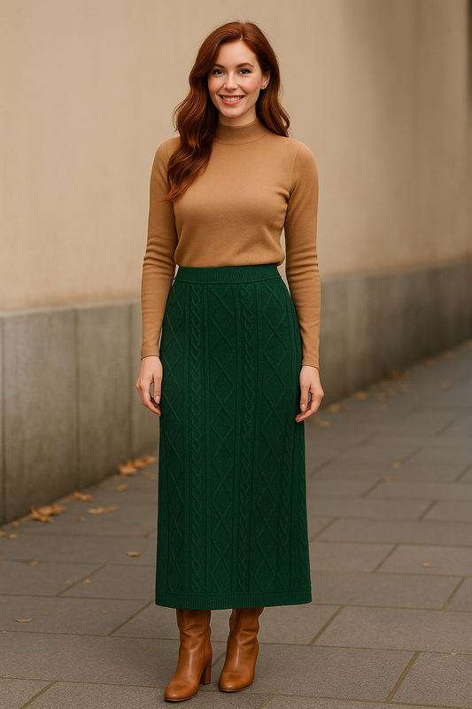 Φούστα midi/maxi πλεκτή με σχέδια