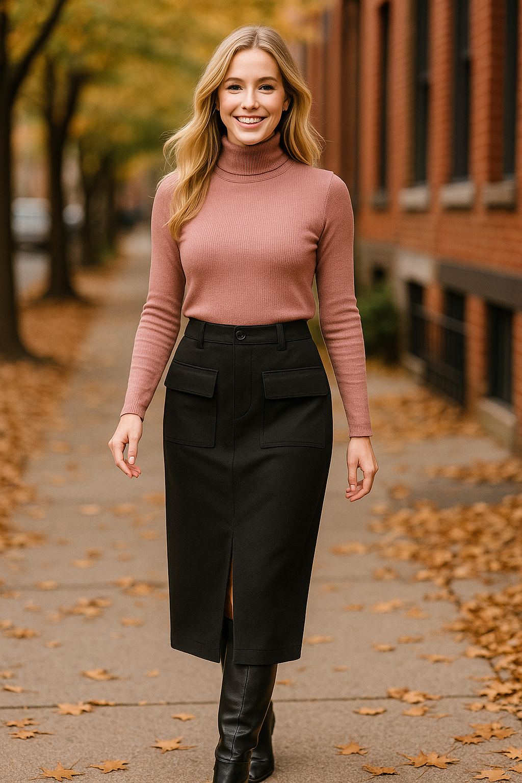 Φούστα midi/maxi σε ίσια γραμμή