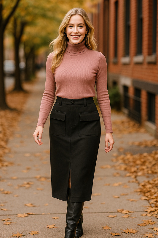 Φούστα midi/maxi σε ίσια γραμμή