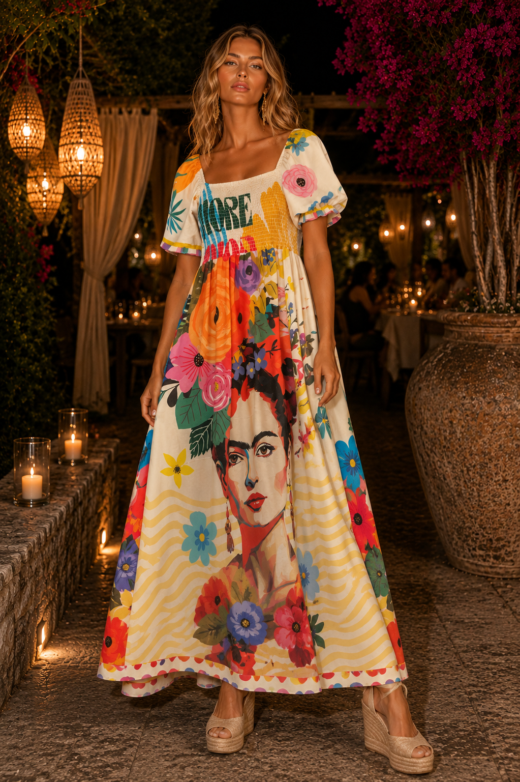 Φόρεμα midi/maxi pop art printed