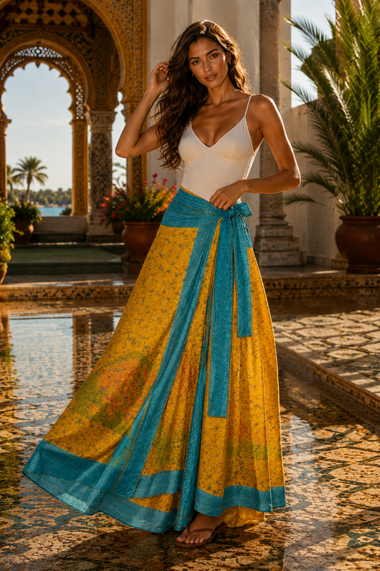 Φούστa - παρεό double face oversized maxi