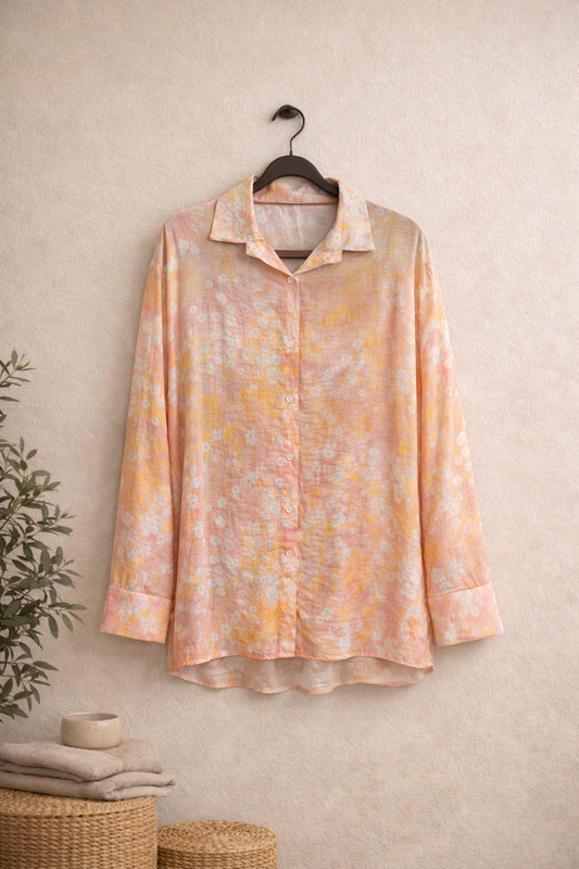Πουκάμισο floral silky oversized