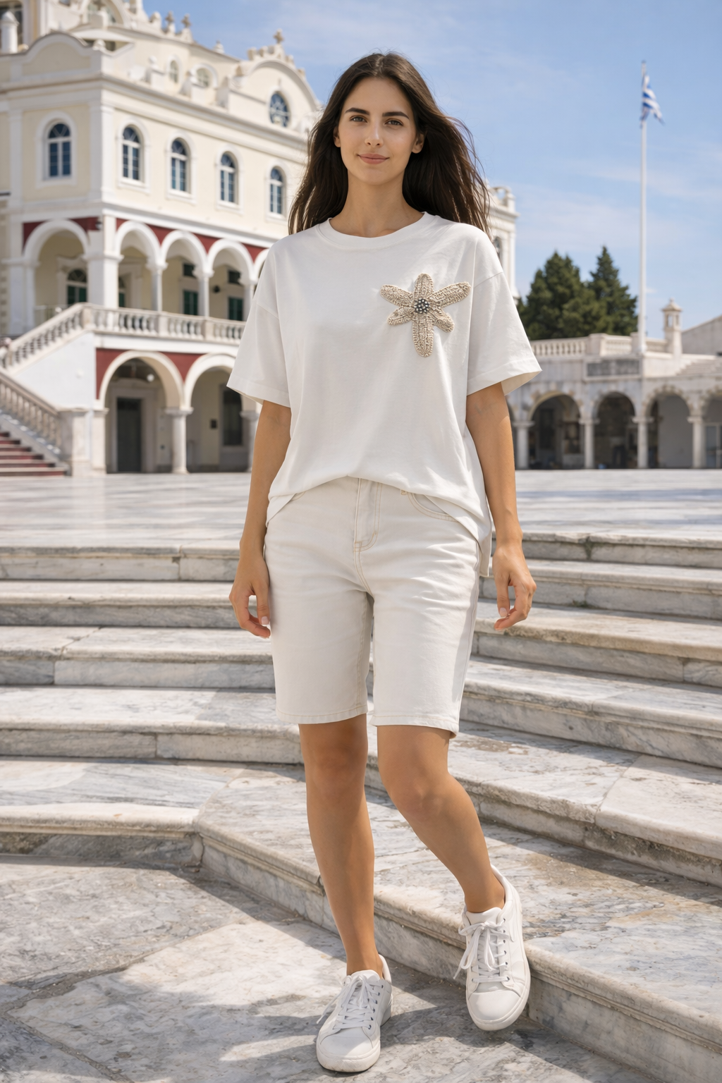 T-Shirt βαμβακερό με κέντημα