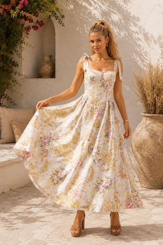 Φόρεμα midi/maxi floral printed
