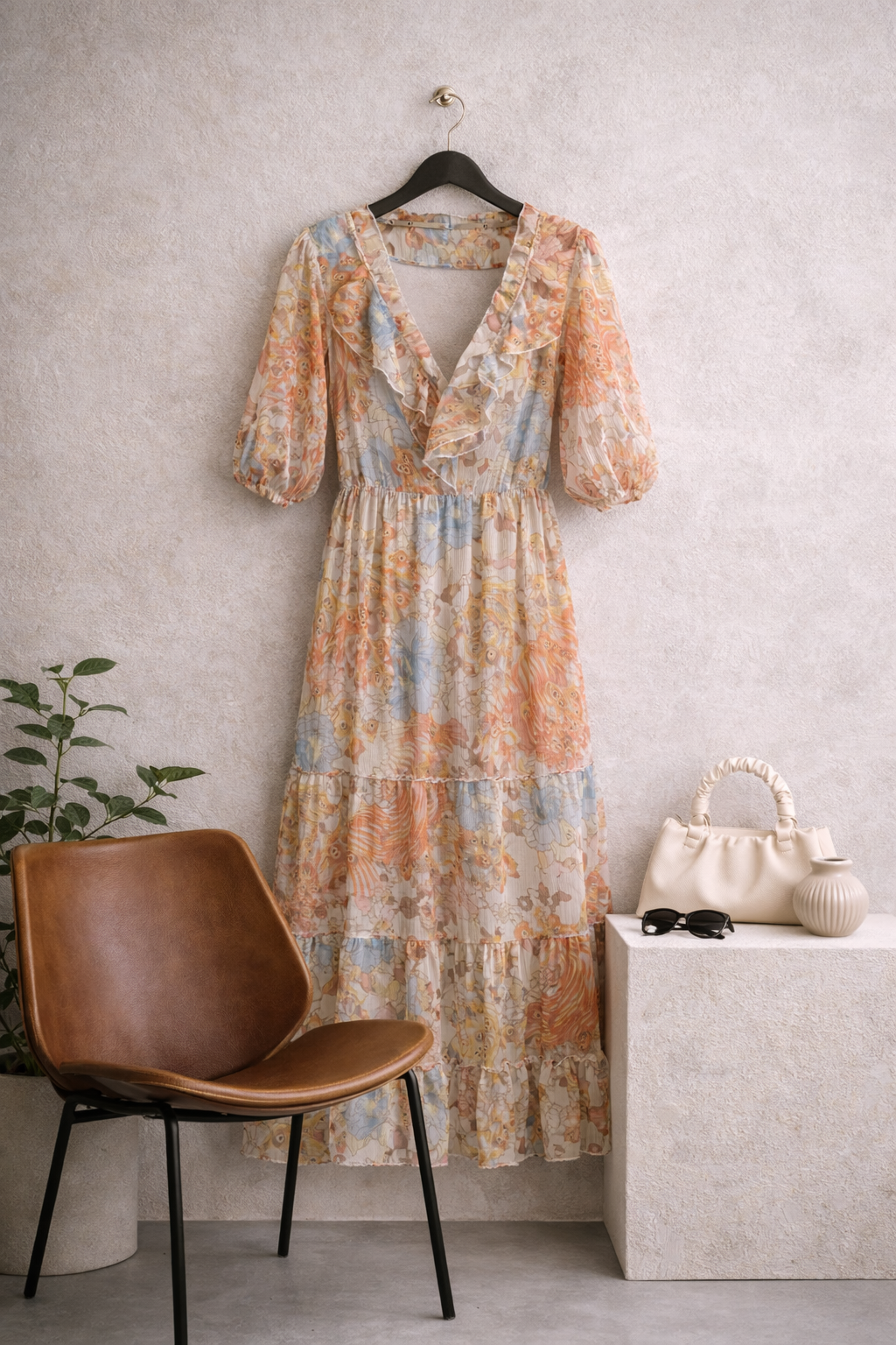 Φόρεμα maxi chiffon floral