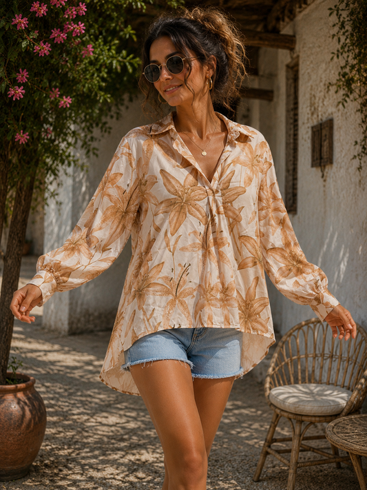 Μπλουζοπουκαμίσα loose floral printed