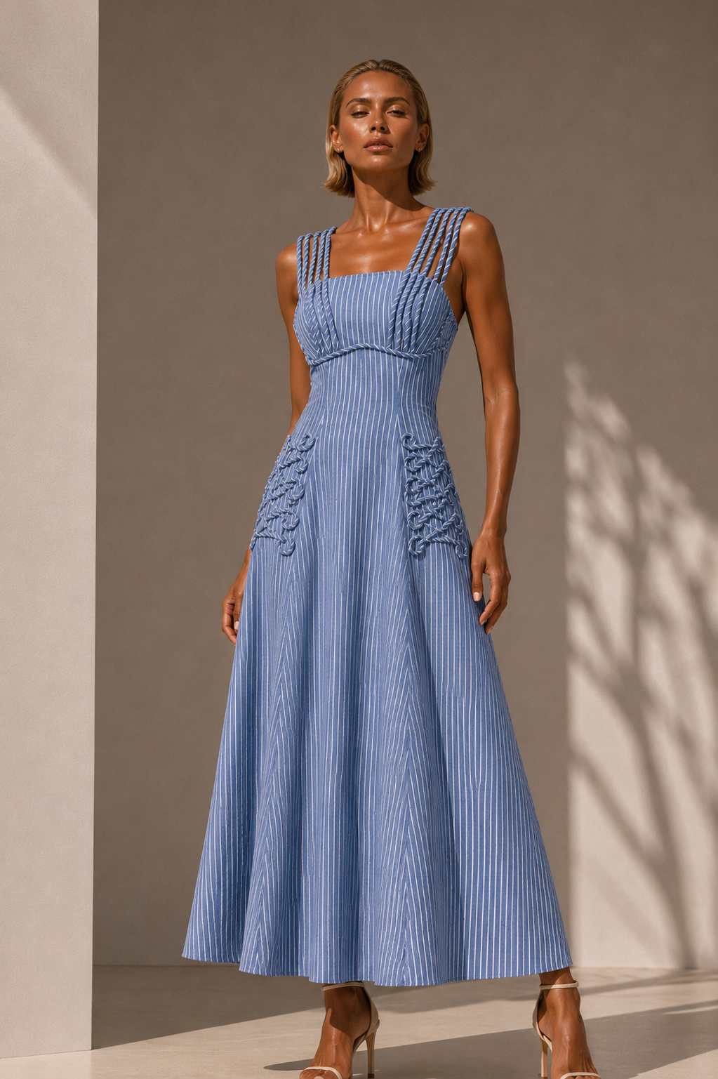 Φόρεμα maxi elegant detailed