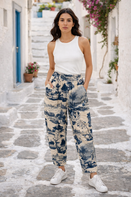 Παντελόνα ποπλίνα "πίνακας"